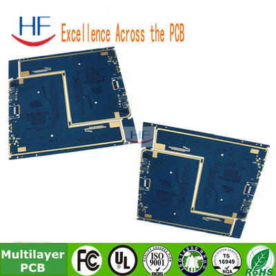 6 Layers FR4 Multilayer PCB Fabrication Design Blue Solder Mask 2.0mm