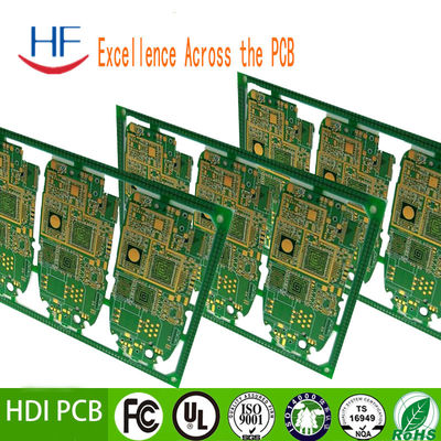 8 Layer HDI PCB Fabrication Circuit Board Green For Amplifier