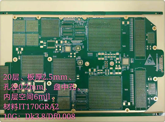 Via High Speed Pcb Manufacturing 20 Layer Hole On Pad 2.5mm